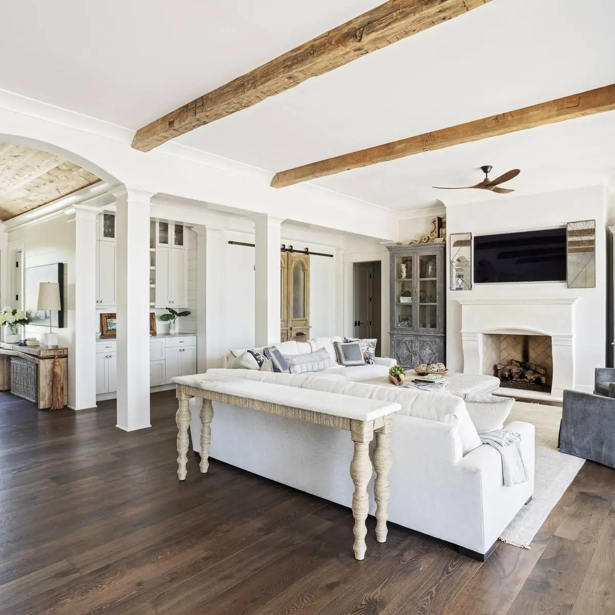 Living room of a custom Daniel Island home