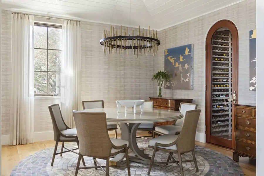Dining room with arched built-in wine closet, Sullivan's Island
