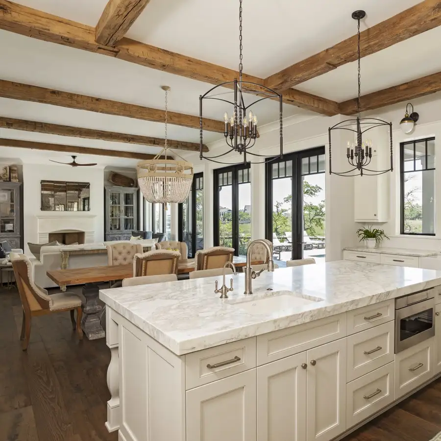 Open kitchen flowing into the living area